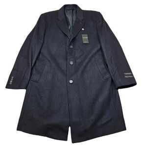 Lauren Ralph Lauren Cashmere Wool‎ Overcoat Mens XL 48R Navy Blue Italian $495